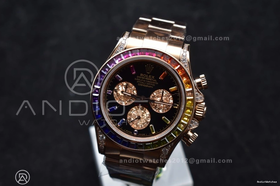 776 Bracelet SH Dial 1:1 Diamonds on Daytona RG Durable 116595RBOW Best Edition Black ZF Rainbow 0520